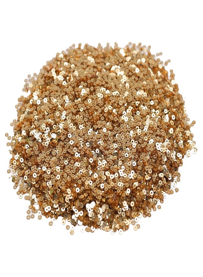 Embroiderymaterial 2 MM Sequins Sitara for Craft, Embroidery, and Jewellery Making (Dark Gold, 50 Gram) - Image 1